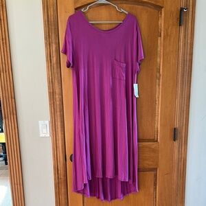 LuLaRoe Magenta Carly T-Shirt Swing Dress XL
